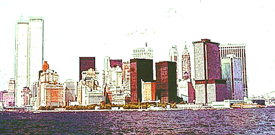 New York City skyline in 1970s, before the Buyback Era began ...